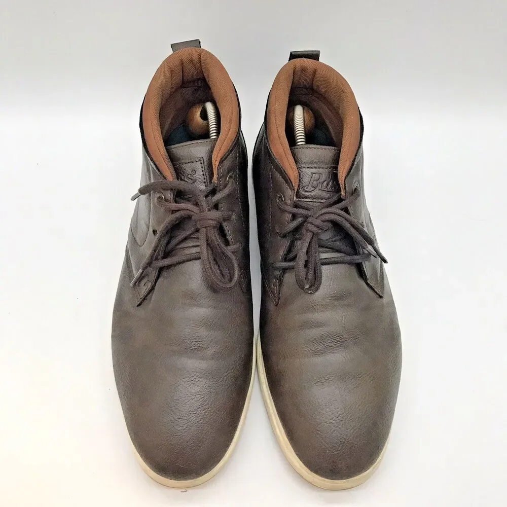 Bass 713289 Two-Tone Brown & Rust Chukka Boots Men's 12 Lace Up  Mid Top Shoes